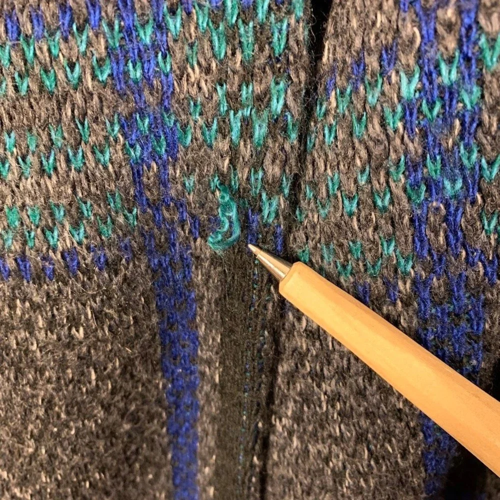 Vintage Jantzen Plaid Knit Sweater Mens Large Gray Multicolor 90s Grunge Slouchy